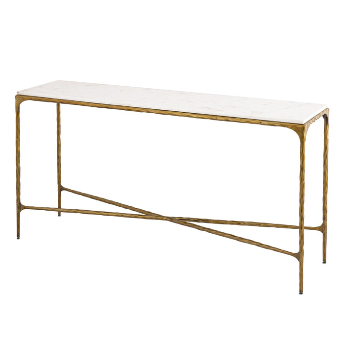 White Gold Narrow Console Table