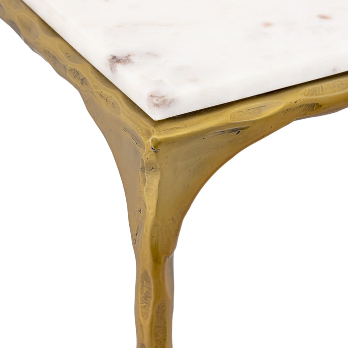 White Gold Narrow Console Table