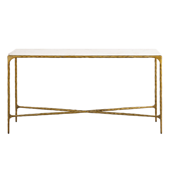 White Gold Narrow Console Table