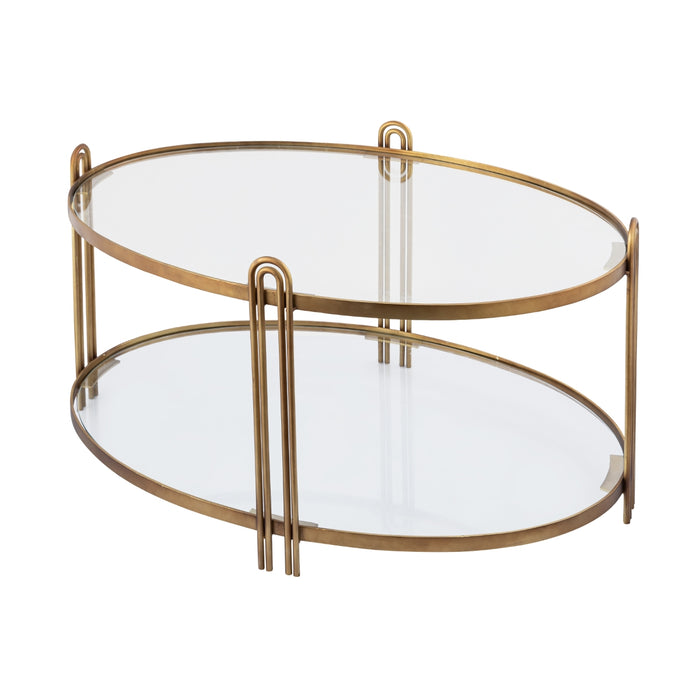 Gold Contemporary Oval Coffee Table