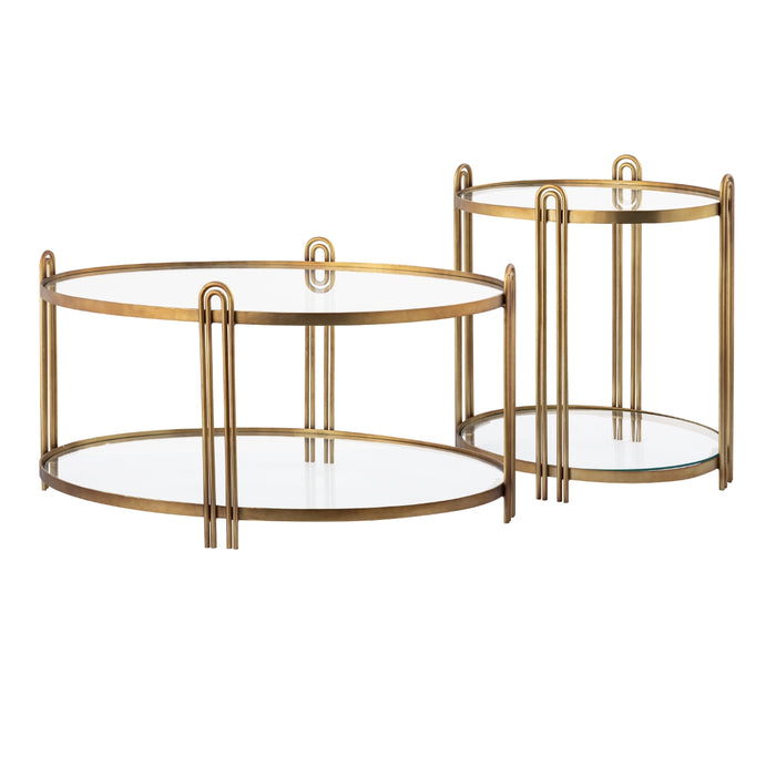 Gold Contemporary Oval Coffee Table