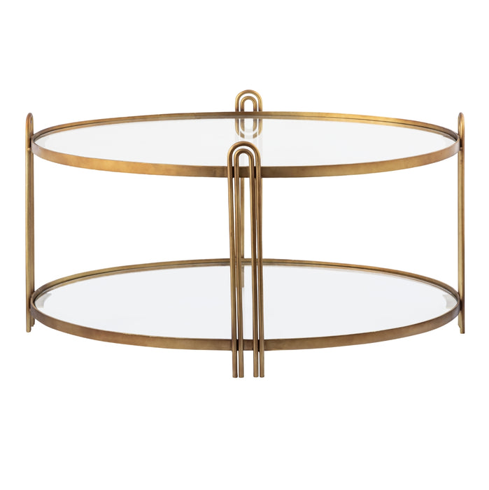 Gold Contemporary Oval Coffee Table