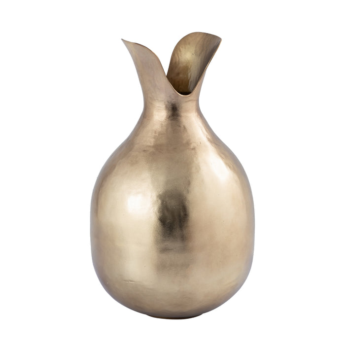 Large Curved Brass Vase