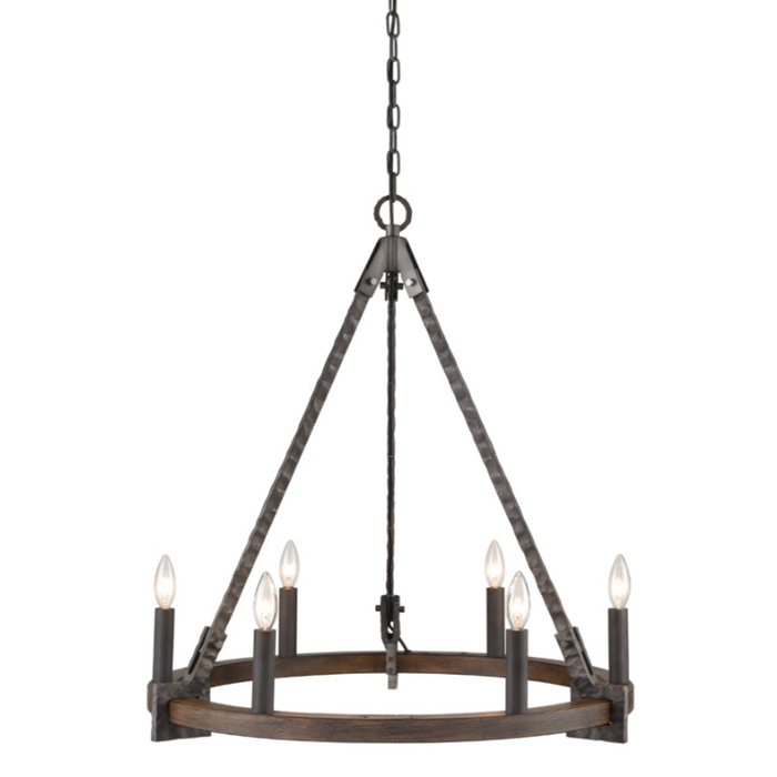 6-Light  Antique Millwood Chandelier