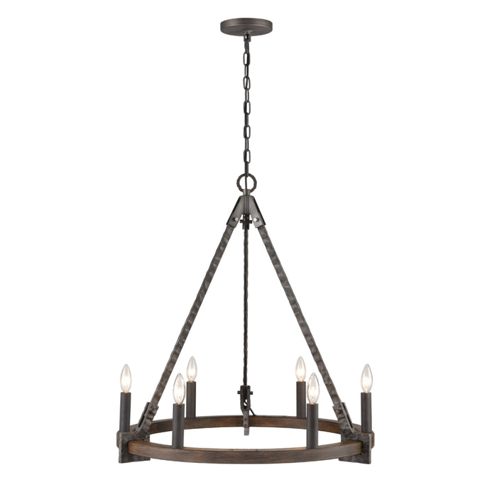 6-Light  Antique Millwood Chandelier