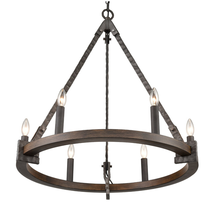 6-Light  Antique Millwood Chandelier