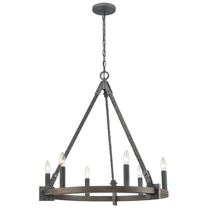 6-Light  Antique Millwood Chandelier