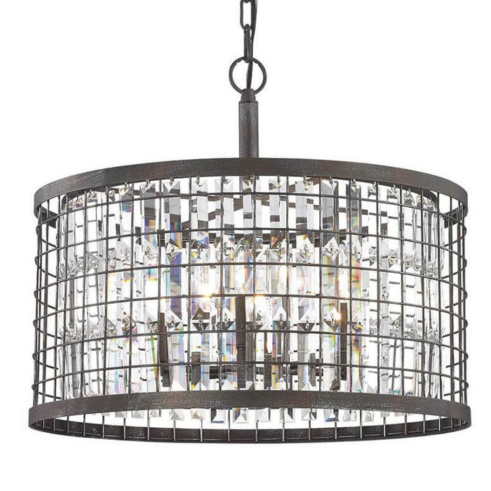 Industrial Crystal Cage Chandelier