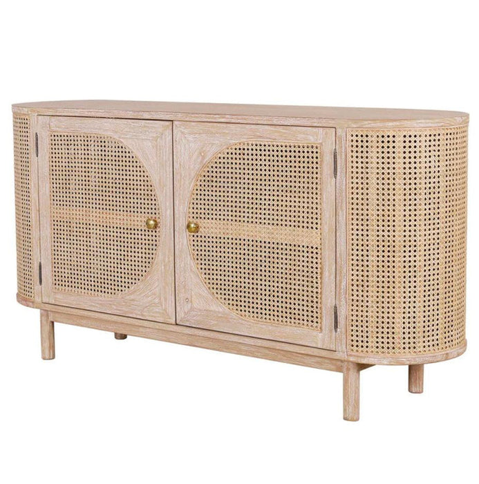 Joelle Oval Cane Door Sideboard