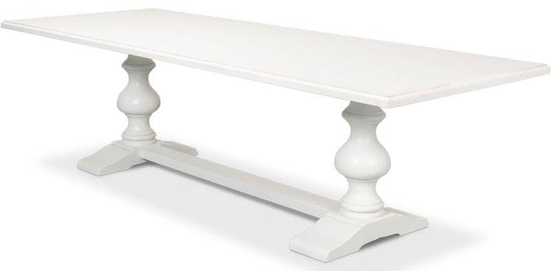 Long White French Country Dining Table