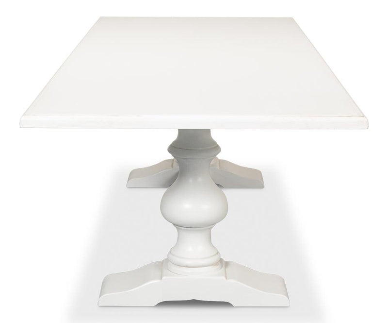 Long White French Country Dining Table