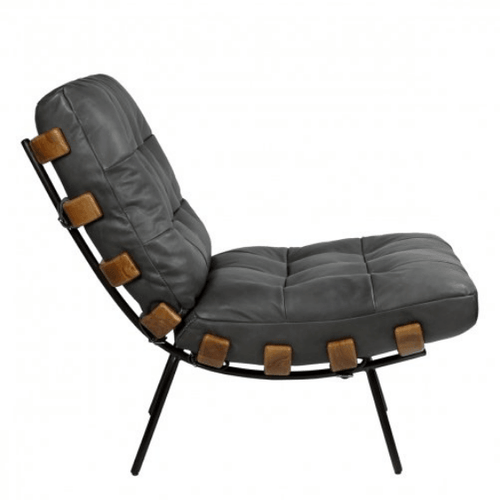 Modern Leather Tufted Lounge Chair