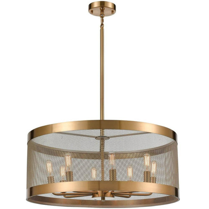 Modern Satin Brass Chandelier