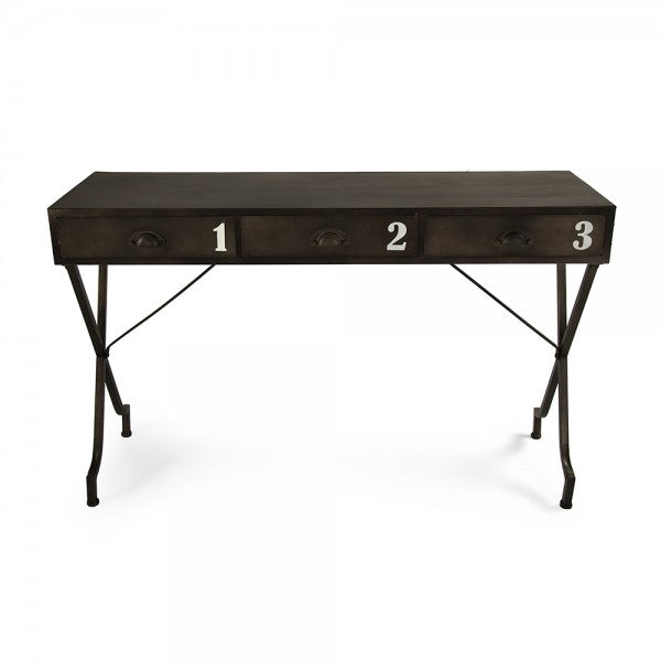 Black Iron Numbered Console Table