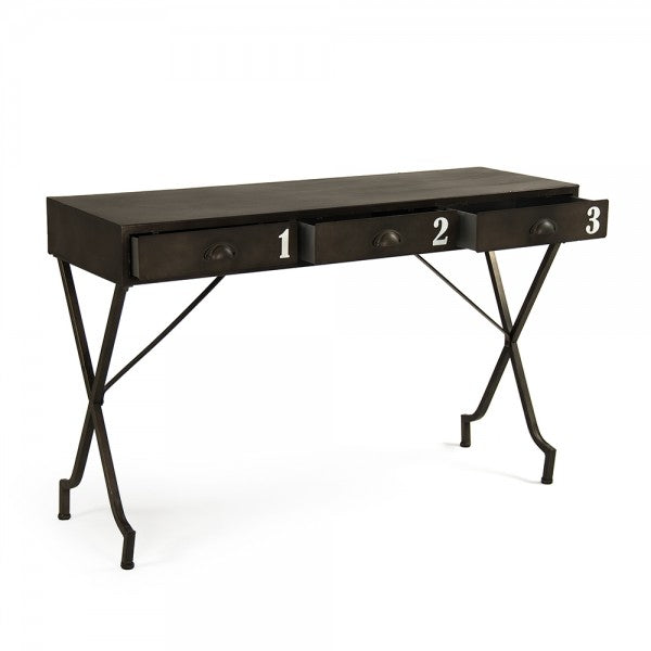 Black Iron Numbered Console Table