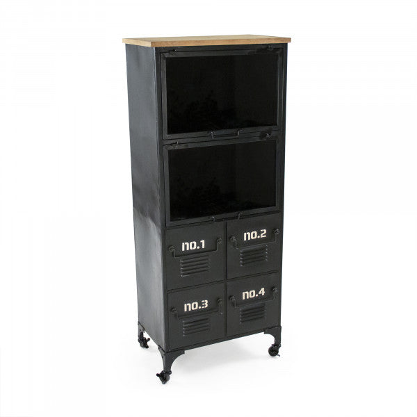 Black Industrial Metal Cabinet