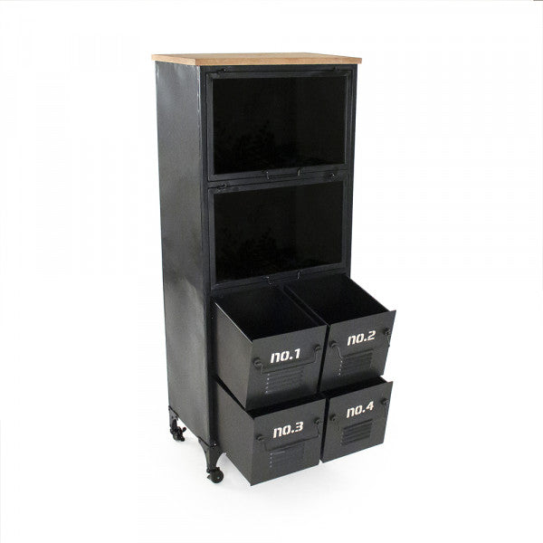 Black Industrial Metal Cabinet