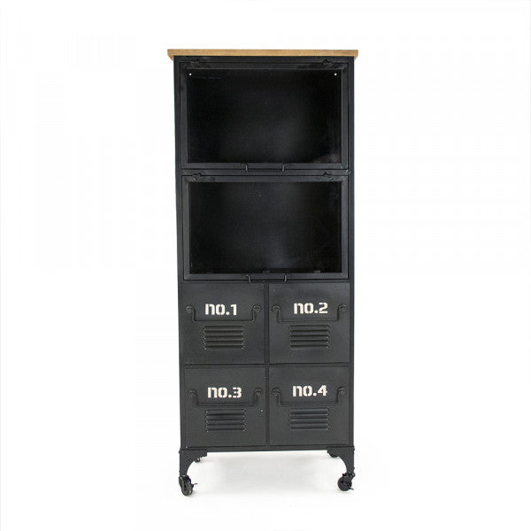 Black Industrial Metal Cabinet