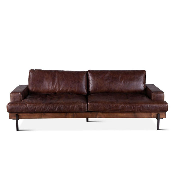 Portofino Industrial Brown Leather Sofa