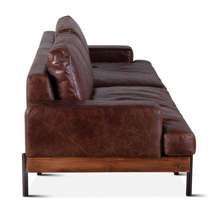 Portofino Industrial Brown Leather Sofa