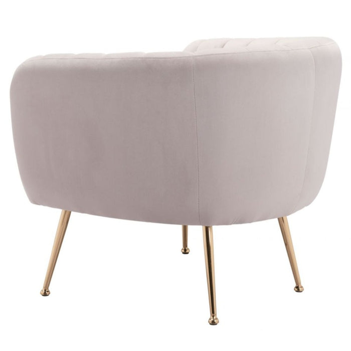 Beige & Gold Accent Chair