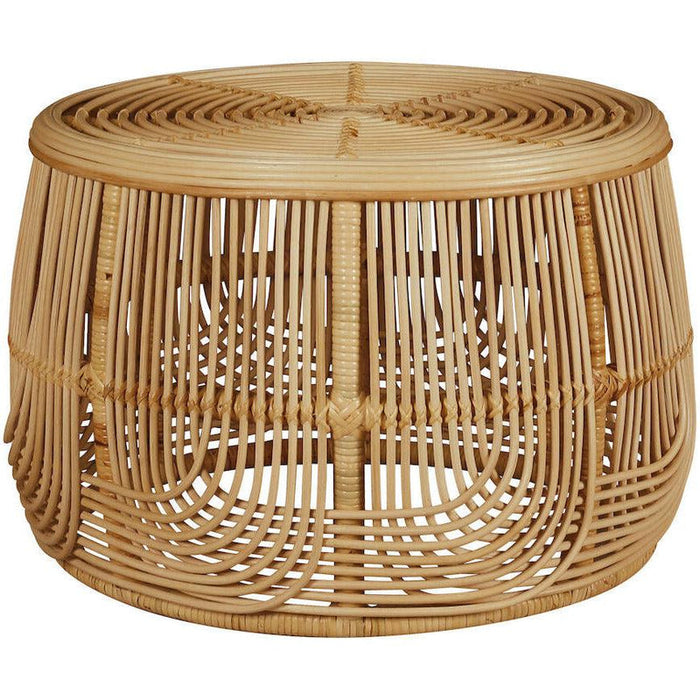 Rattan Bohemian Drum Coffee Table