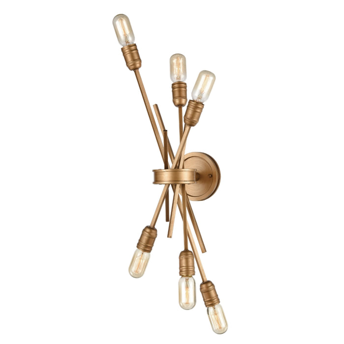 6-Light Matte Gold Paralleled Sconce