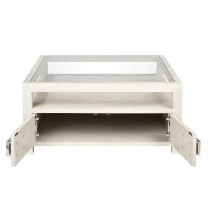 Rectangular Weathered White Coffee Table