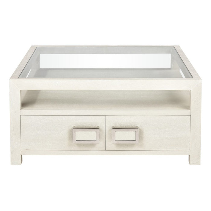 Rectangular Weathered White Coffee Table