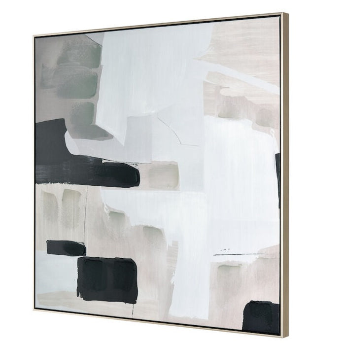 Black and Beige Abstract Framed Wall Art