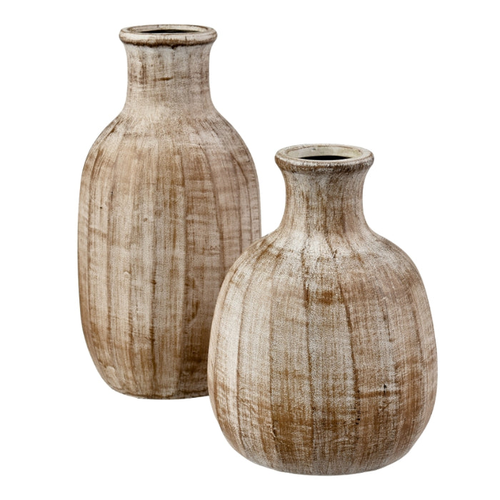 Rustic Mink Ceramic Bottles, Set or 2