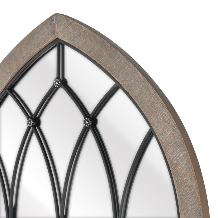 Criss-Crossing Wood Tone Wall Mirror