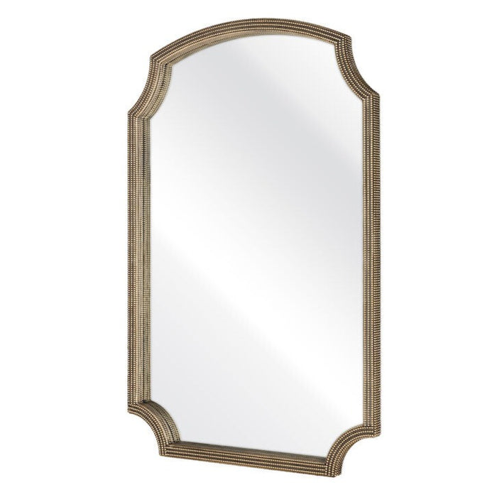 Golden Brass Beaded Curved Mirror