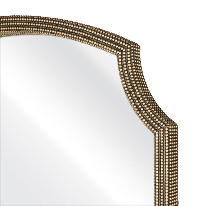 Golden Brass Beaded Curved Mirror