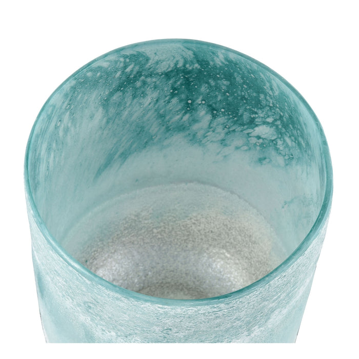 Large Frosted Turquoise Vase