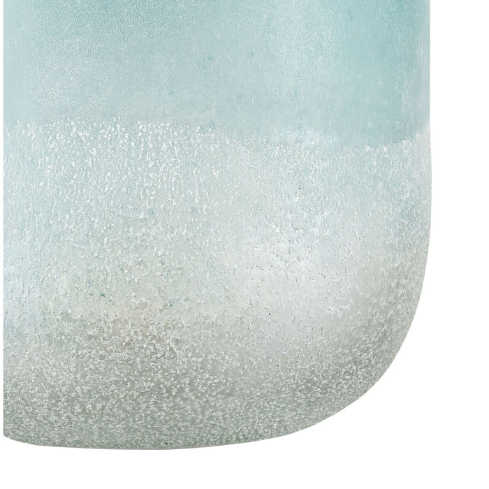 Large Frosted Turquoise Vase