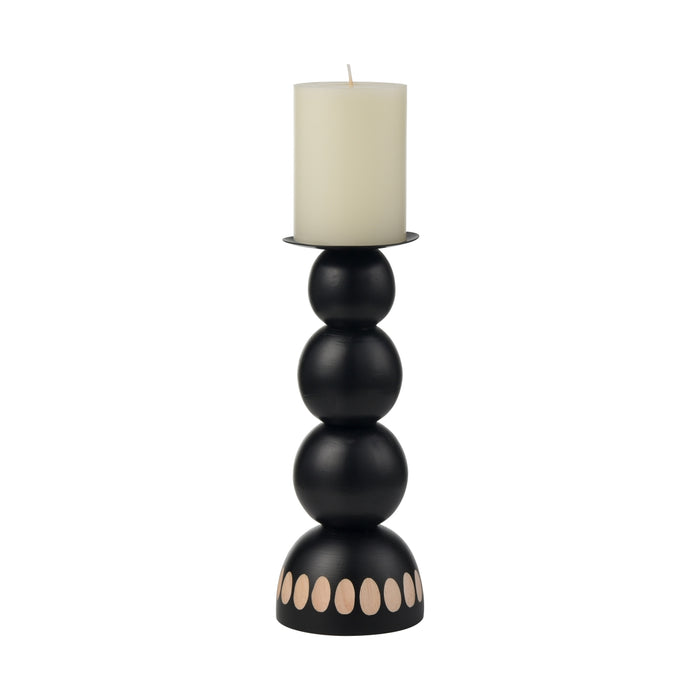 2-Set Black Orbs Candle Holders