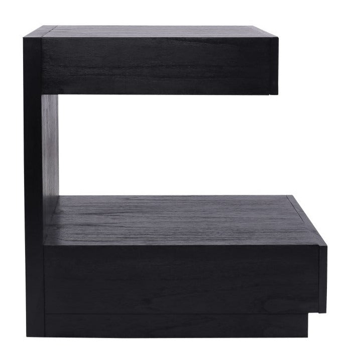 Cantilevered Modern Black Square Accent Table