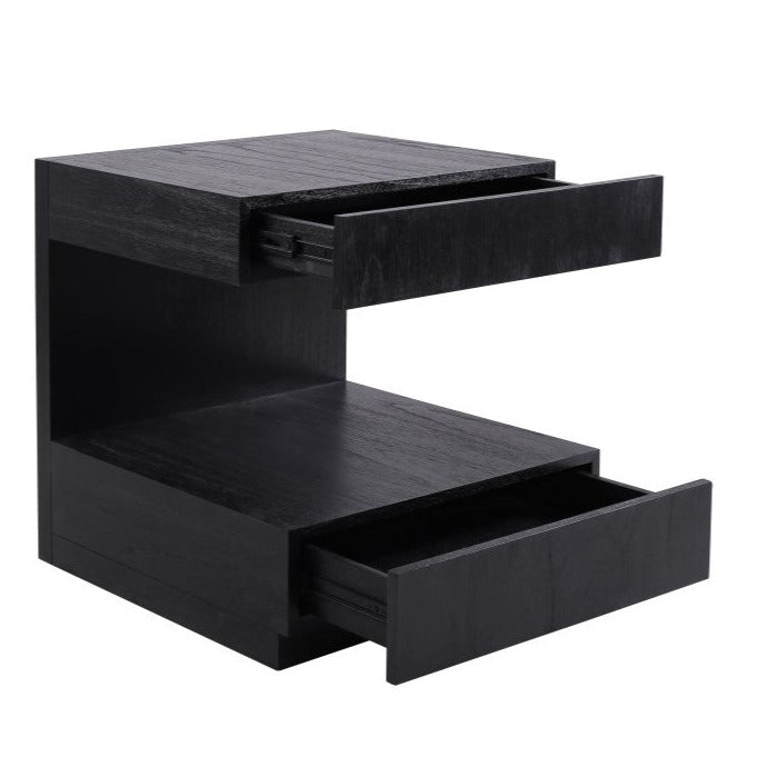 Cantilevered Modern Black Square Accent Table