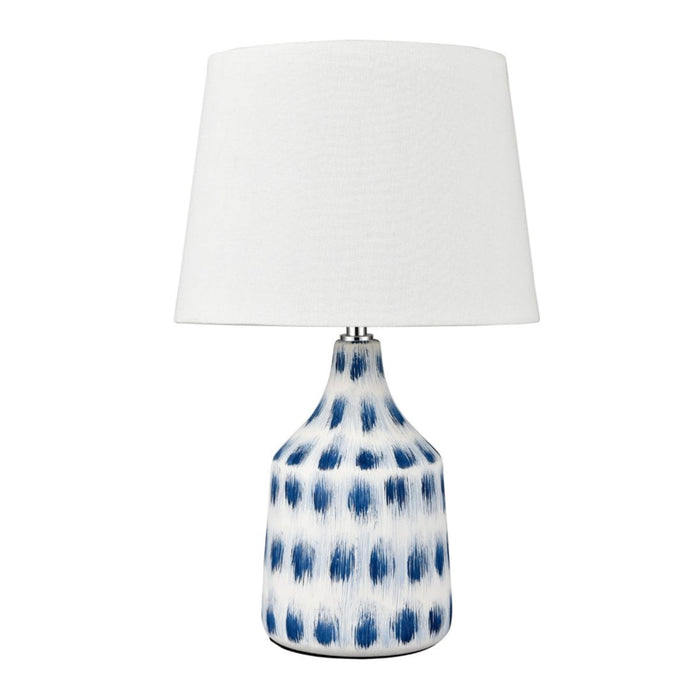 White with Pop Blue Table Lamp