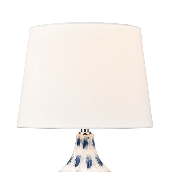 White with Pop Blue Table Lamp