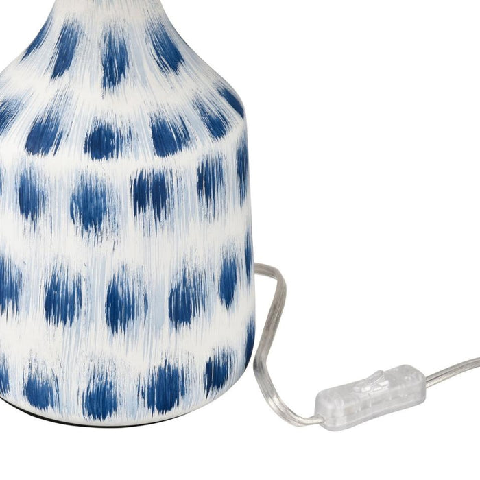 White with Pop Blue Table Lamp