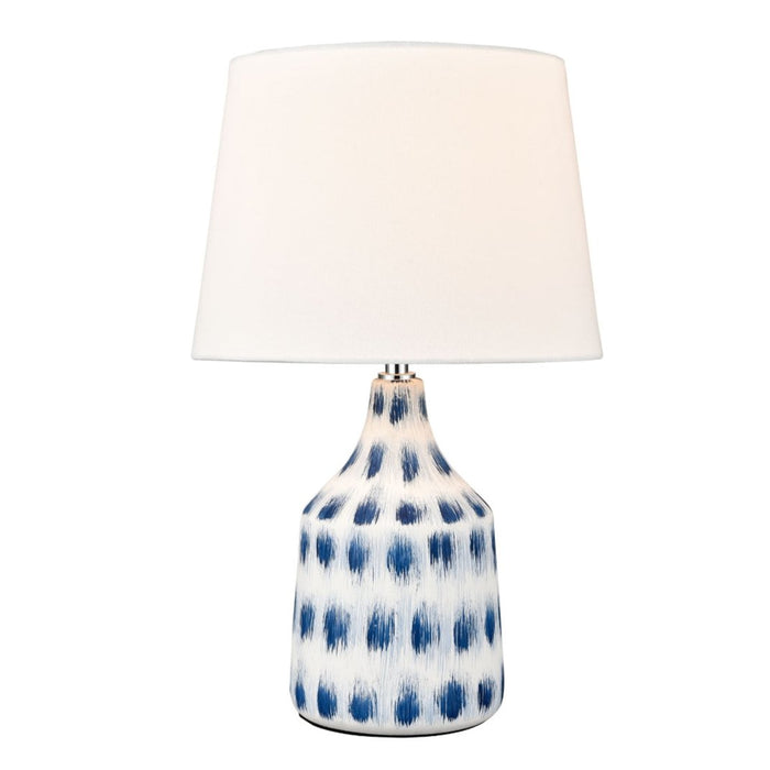 White with Pop Blue Table Lamp