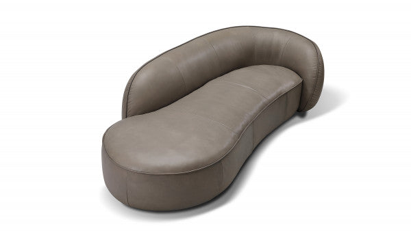 Nuvola Tan Leather Curved Sofa