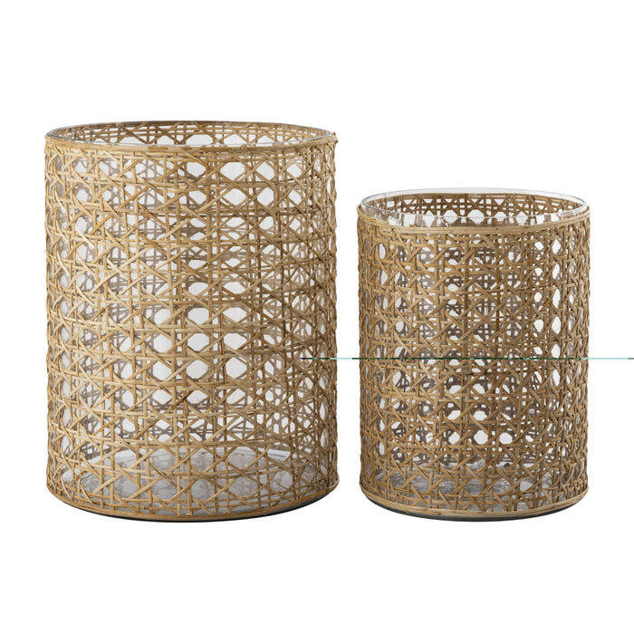 Large Wrapped Rattan Vase