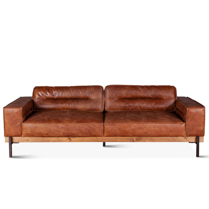 Portofino Industrial Brown Leather Sofa