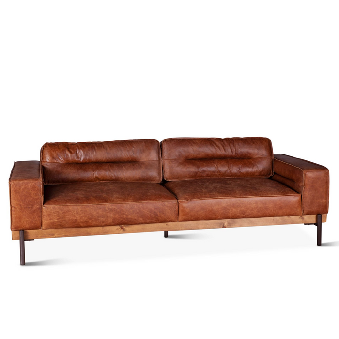 Portofino Industrial Brown Leather Sofa