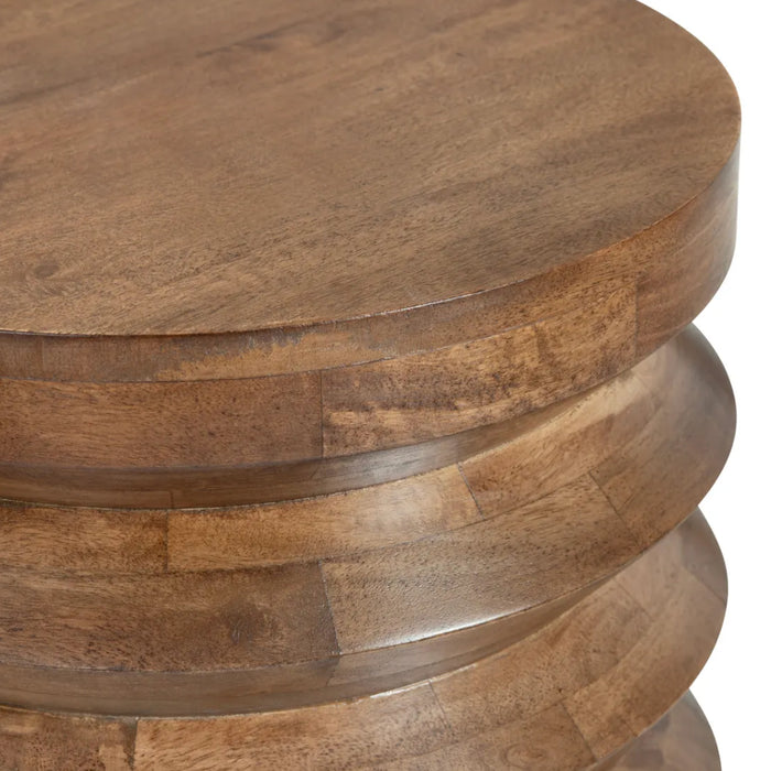 Spiral Sculpted Wood Accent Table