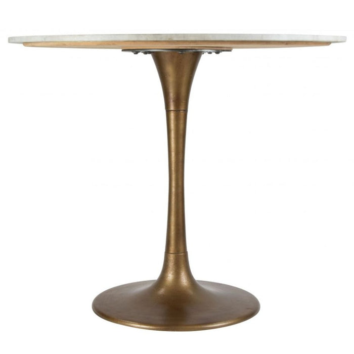 Round Marble White & Gold Dining Table