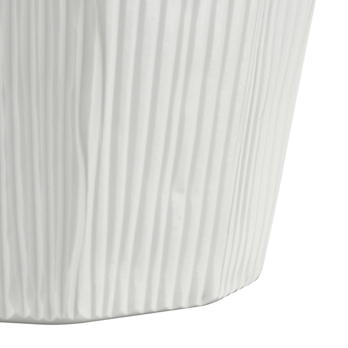 Elongated White Vase